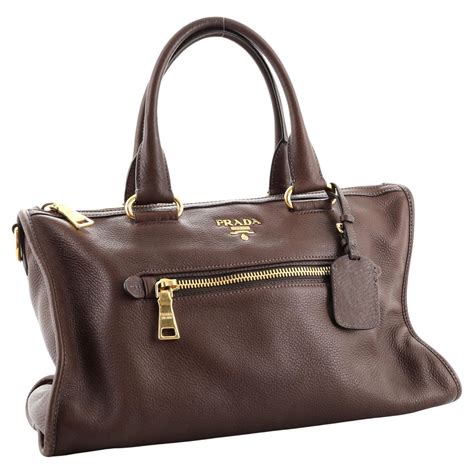 prada leather satchel bag|More.